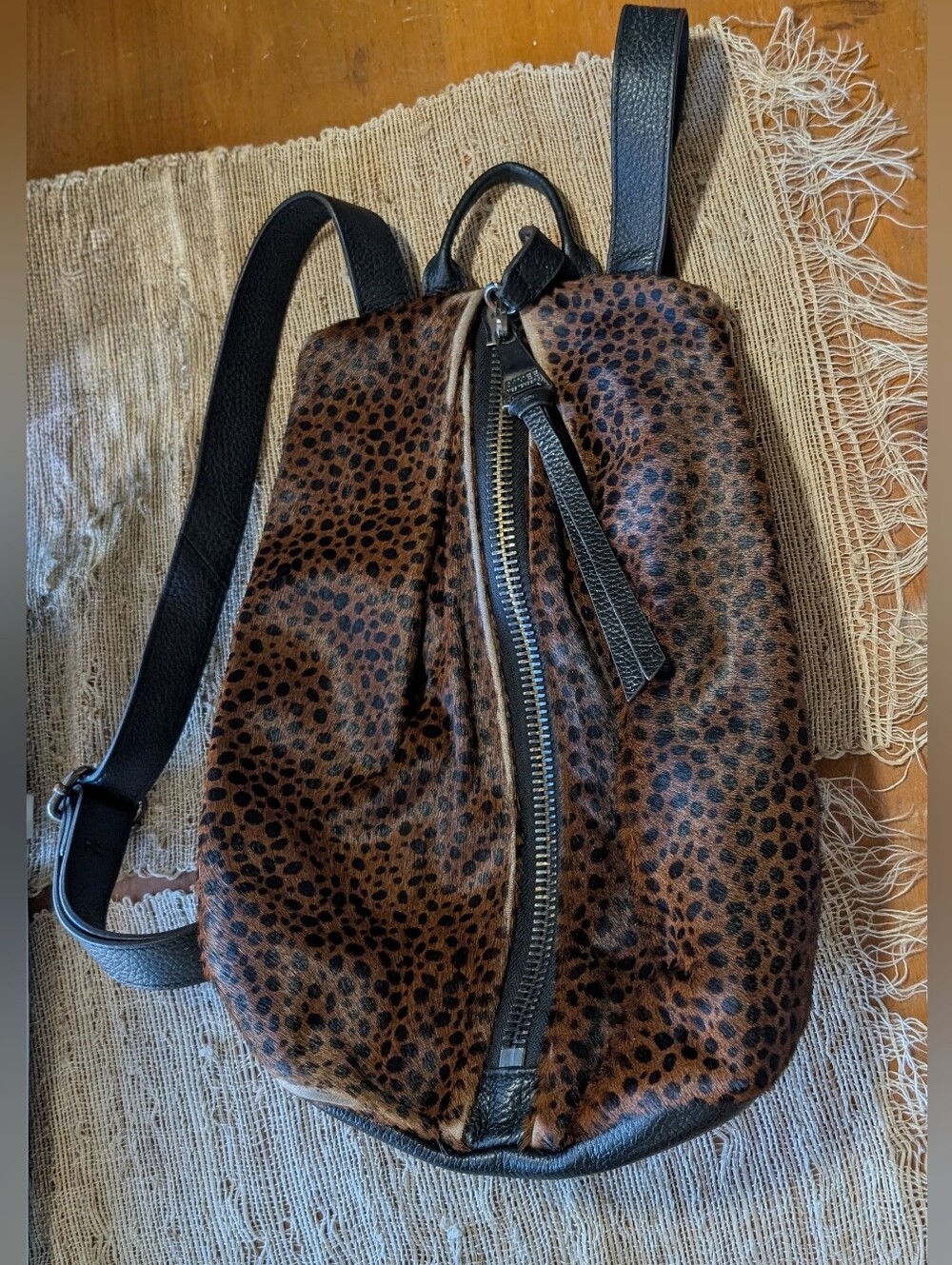 Aimee Kestenberg "Tamitha" Leopard Print Leather Backpack READ